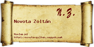 Novota Zoltán névjegykártya