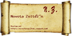 Novota Zoltán névjegykártya